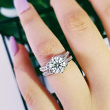 Silver Women's Engagement Ring Christmas Gift Jewelry