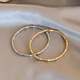 Bamboo Skeleton Stainless Steel Cuff Bracelet for Women