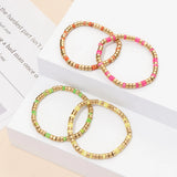 Colorful Beads Bracelets Natural Stone Charms Elastic Bracelets