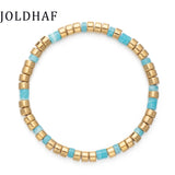 Colorful Beads Bracelets Natural Stone Charms Elastic Bracelets