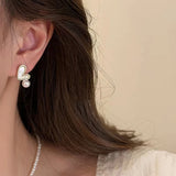 Heart Pearl Pendant Earrings for Women Girls