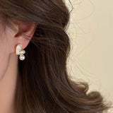 Heart Pearl Pendant Earrings for Women Girls