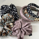 Flower Hair Accessories Satin Elastic Hair Scrunchies Hair Bands