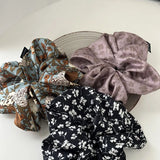 Flower Hair Accessories Satin Elastic Hair Scrunchies Hair Bands