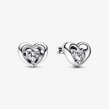 925 Silver Diamond Heart Earrings Romantic Gift