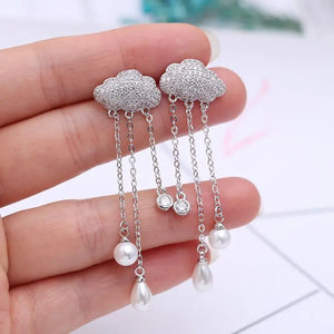 Micro-inlaid Zircon Weather Cloud Earrings