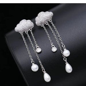 Micro-inlaid Zircon Weather Cloud Earrings