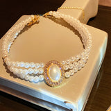 Baroque Pearl Choker Necklace Vintage Wedding Jewelry