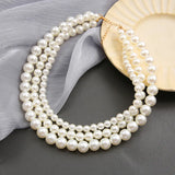 Pearl Beads Choker Chain Necklace Women Wedding Jewelry