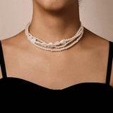Pearl Beads Choker Chain Necklace Women Wedding Jewelry