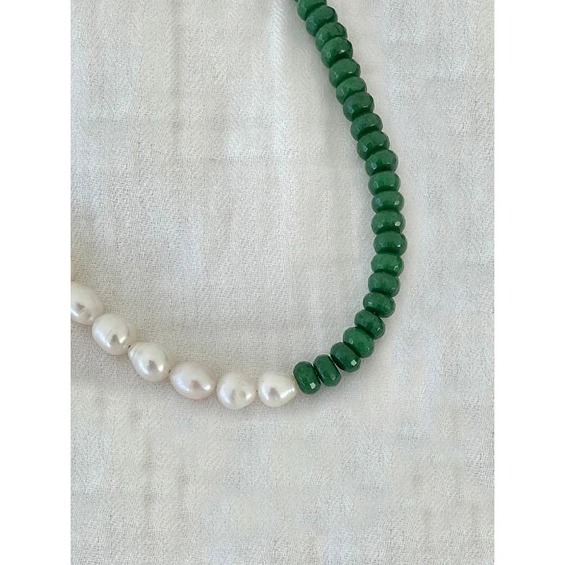 Natural Stone Pearl Necklace Freshwater Pearls Choker for Women