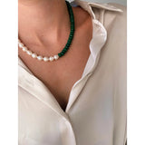 Natural Stone Pearl Necklace Freshwater Pearls Choker for Women