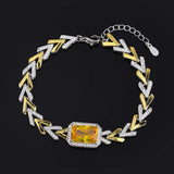 Emerald Ruby Paraiba Tourmaline Leaf Bracelets Women Retro Gemstone Party