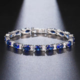 Gemstone Party Bracelet High Carbon Diamond 5A Zircon Anniversary Gift