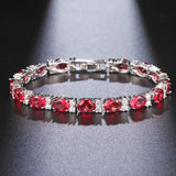 Gemstone Party Bracelet High Carbon Diamond 5A Zircon Anniversary Gift