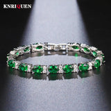 Gemstone Party Bracelet High Carbon Diamond 5A Zircon Anniversary Gift