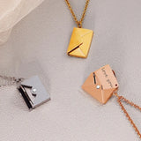 Envelope Pendant Necklace Love Letter Stainless Steel Romantic Gift