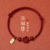 Chinese Style Red Couple Bracelet Lucky Rabbit Year Hand Rope