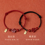 Chinese Style Red Couple Bracelet Lucky Rabbit Year Hand Rope