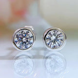 Mosan Diamond Earrings Women's Bag with Silver Edge