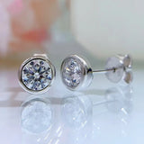 Mosan Diamond Earrings Women's Bag with Silver Edge