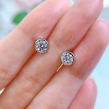 Mosan Diamond Earrings Women's Bag with Silver Edge