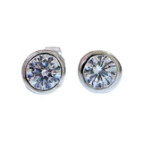 Mosan Diamond Earrings Women's Bag with Silver Edge