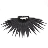 Exaggerated Gothic PU Leather Long Fringe Necklaces Women