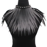 Exaggerated Gothic PU Leather Long Fringe Necklaces Women