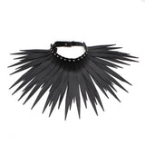 Exaggerated Gothic PU Leather Long Fringe Necklaces Women