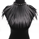 Exaggerated Gothic PU Leather Long Fringe Necklaces Women