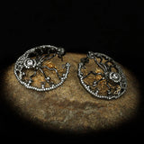 Spider Chain Hollow Earrings Gothic Style Party Jewelry
