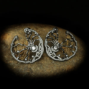Spider Chain Hollow Earrings Gothic Style Party Jewelry