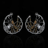 Spider Chain Hollow Earrings Gothic Style Party Jewelry