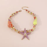 Starfish Shell Beaded Choker Necklace for Women