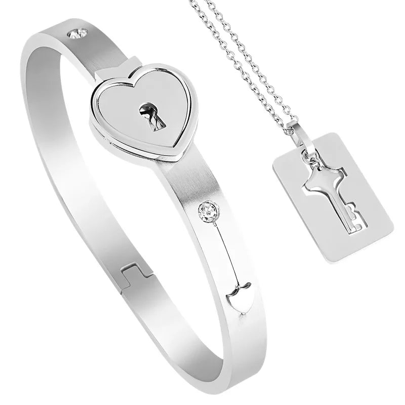 Explosive Couple Bracelet Necklace Set, Personality Jewelry