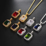 Hip-hop Square Zircon Pendant Diamond Necklace