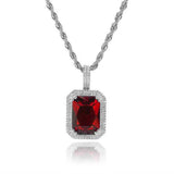 Hip-hop Square Zircon Pendant Diamond Necklace