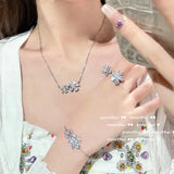 925 Silver Daisy Jewelry Sets with Zircon Stone for Women