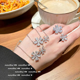 925 Silver Daisy Jewelry Sets with Zircon Stone for Women
