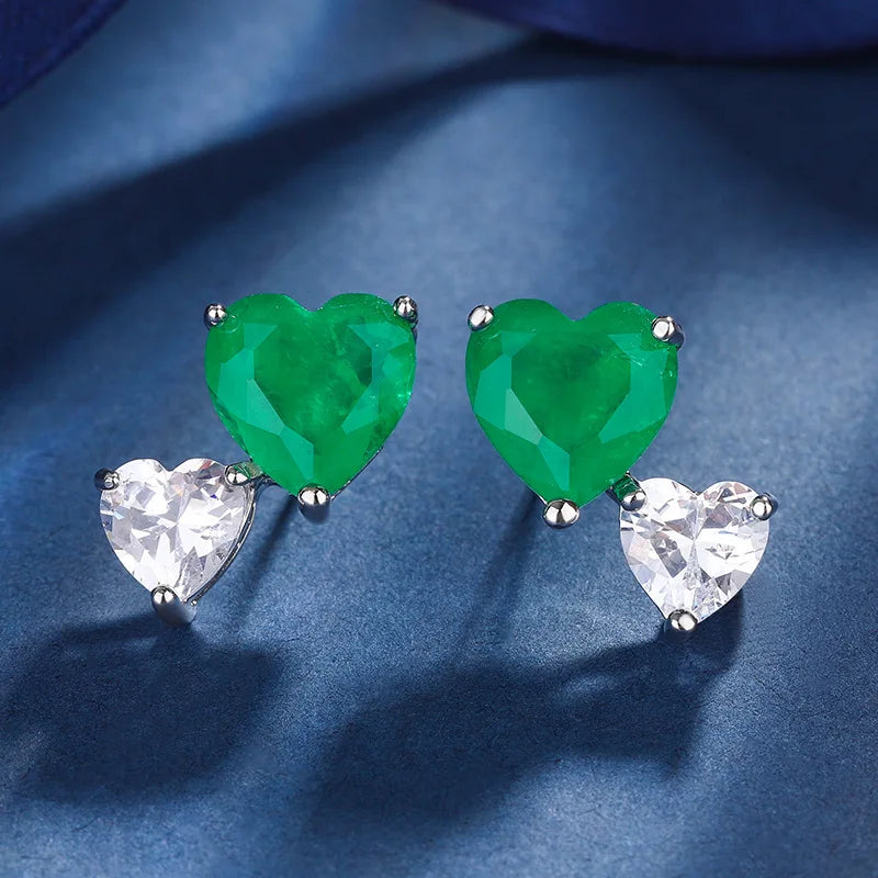925 Silver Lab Emerald Topaz Jewelry Sets for Wedding