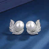 S925 Silver Zircon Pearl Set Wedding Bridal