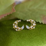 Tiny Micro Zircon Earrings 14k Real Plated Women Gift