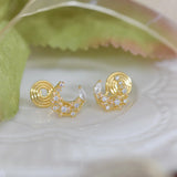 Tiny Micro Zircon Earrings 14k Real Plated Women Gift