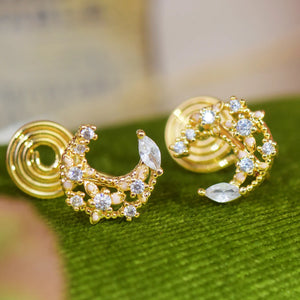 Tiny Micro Zircon Earrings 14k Real Plated Women Gift