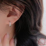 Zircon Infinite Symbol Earrings in 925 Sterling Silver
