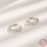 Zircon Infinite Symbol Earrings in 925 Sterling Silver