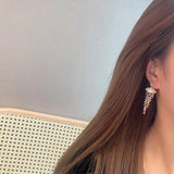 S925 Silver Zircon Mushroom Drop Earrings Purple Crystal Banquet Jewelry