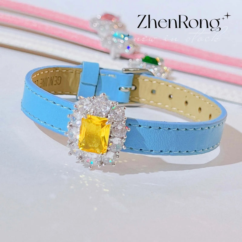 Square Emerald Zircon Wristband Bracelet