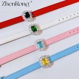 Square Emerald Zircon Wristband Bracelet